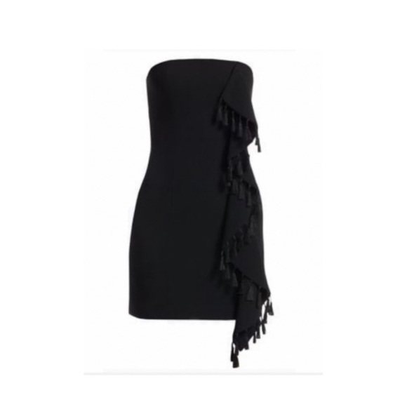 Cinq a Sept Nat Strapless Dress in Black. - Picture 1 of 8